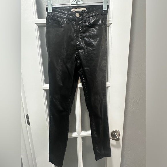 ASOS Denim - ASOS DESIGN faux leather straight leg pants in black